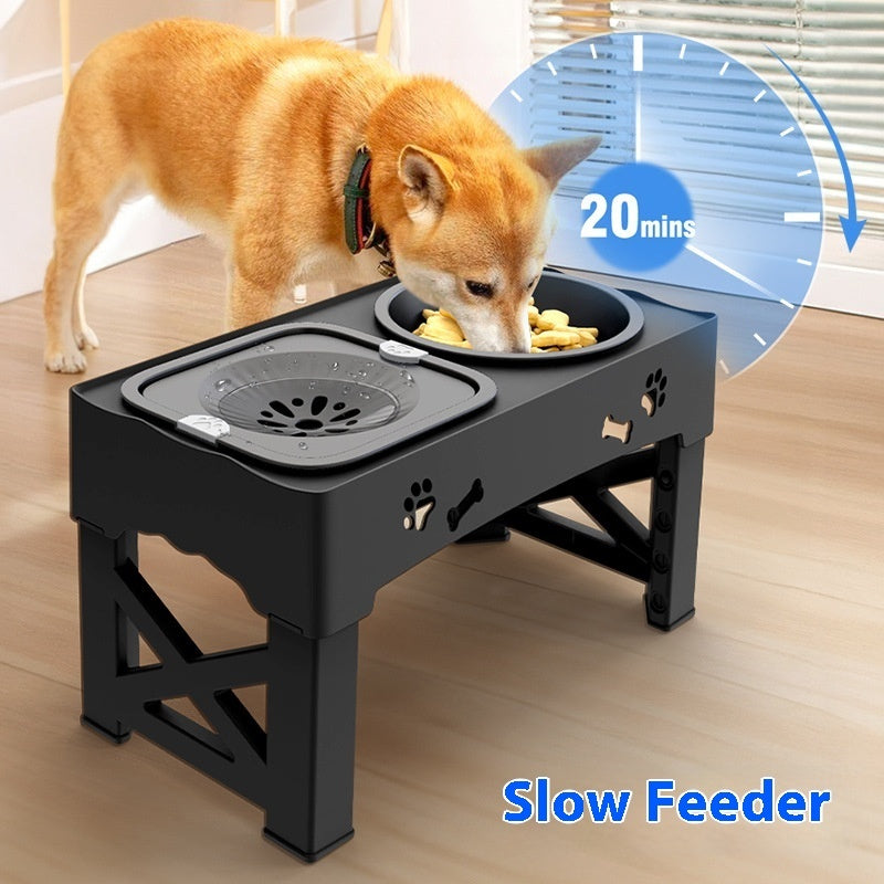 Adjustable Raised Dog Bowl – Anti-Spill Feeder