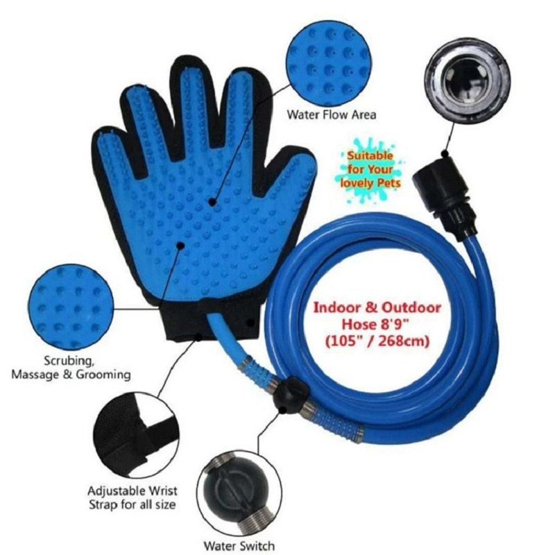 Pet Shower Sprayer Glove – Bath & Massage Tool