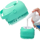 2-in-1 Pet Bath Brush – Shampoo Dispenser & Massager