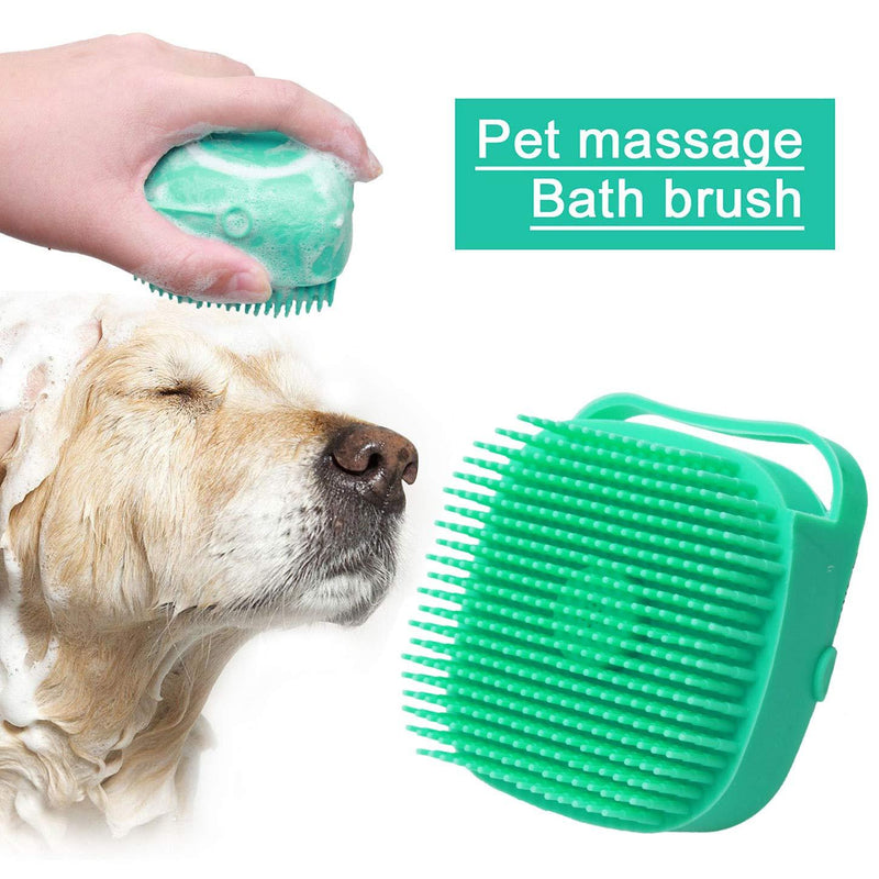 2-in-1 Pet Bath Brush – Shampoo Dispenser & Massager