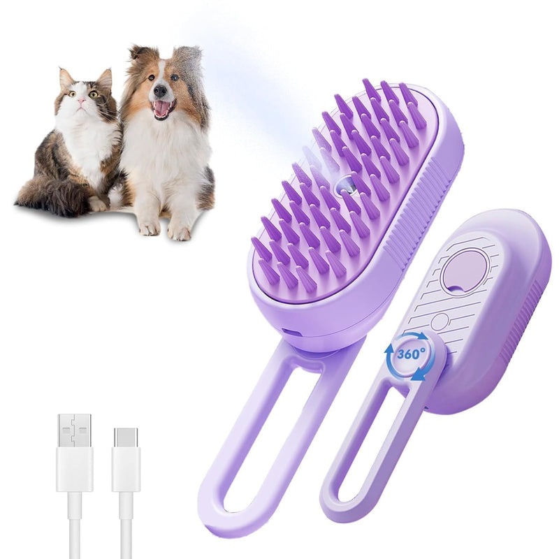 3-in-1 Steam Pet Brush – Shedding, Grooming & Cleaning