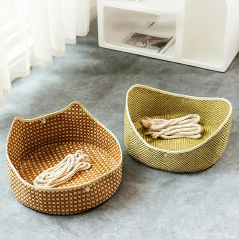 Handwoven Rattan Cat Hammock – Hanging Pet Bed for Ultimate Comfort