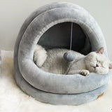 Plush Cave Cat Bed – Warm & Cozy Sleeping Nest