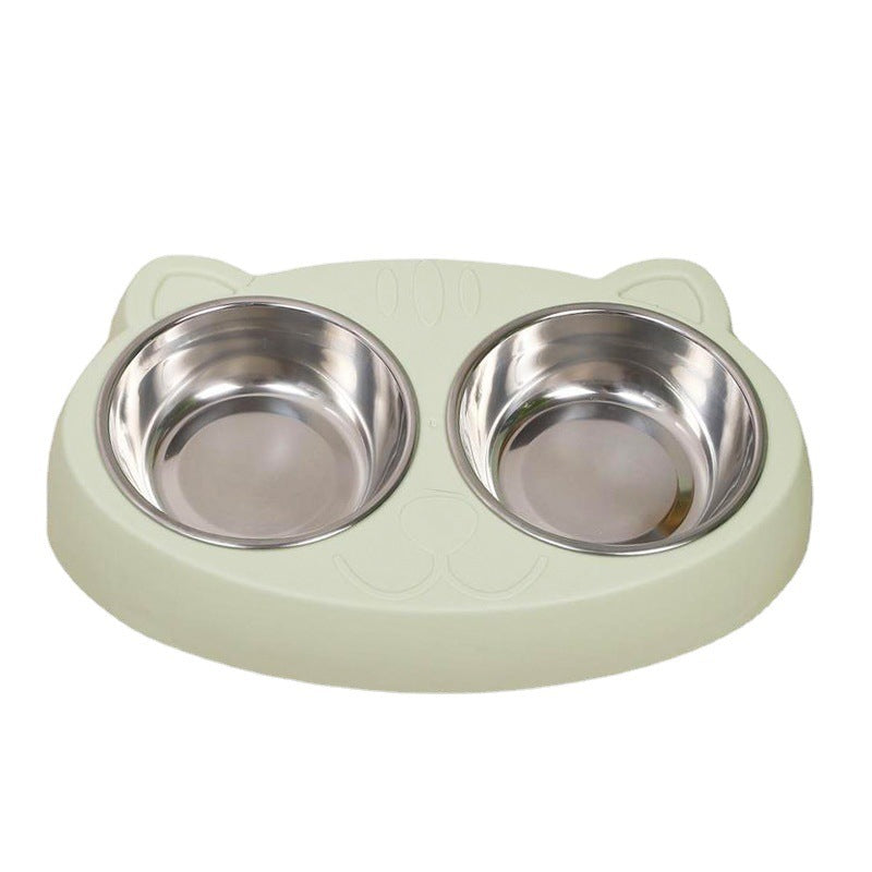 Stainless Steel Double Pet Bowl – No-Spill Food & Water Dish