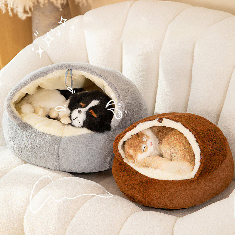 Cozy Cave Pet Bed – Warm & Soft Sleeping Nest