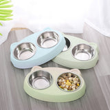 Stainless Steel Double Pet Bowl – No-Spill Food & Water Dish