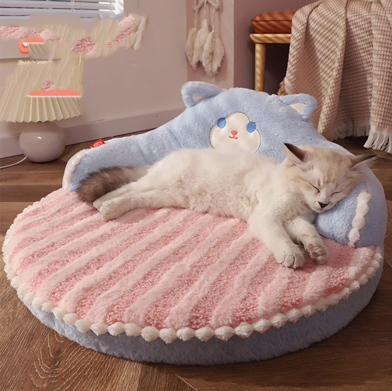 Warm Plush Cat Bed – Cozy Winter Nest