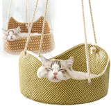 Handwoven Rattan Cat Hammock – Hanging Pet Bed for Ultimate Comfort