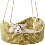 Handwoven Rattan Cat Hammock – Hanging Pet Bed for Ultimate Comfort