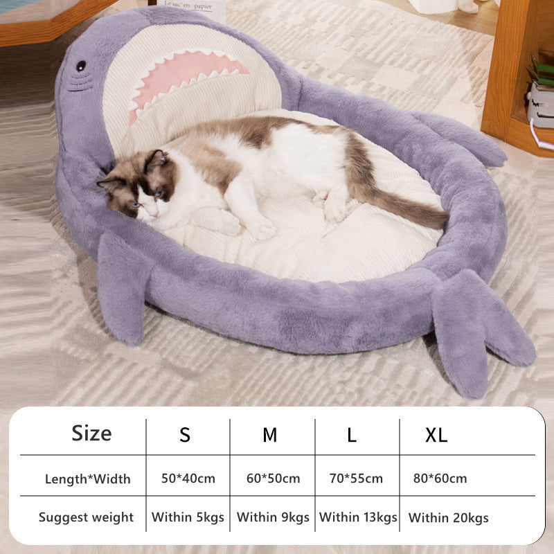 Shark Pet Bed – Cozy & Fun Sleeping Nest for Cats & Dogs