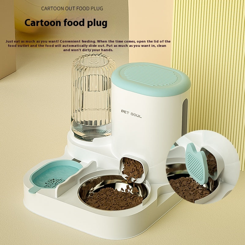 Automatic Pet Feeder & Water Dispenser – 2-in-1 Bowl