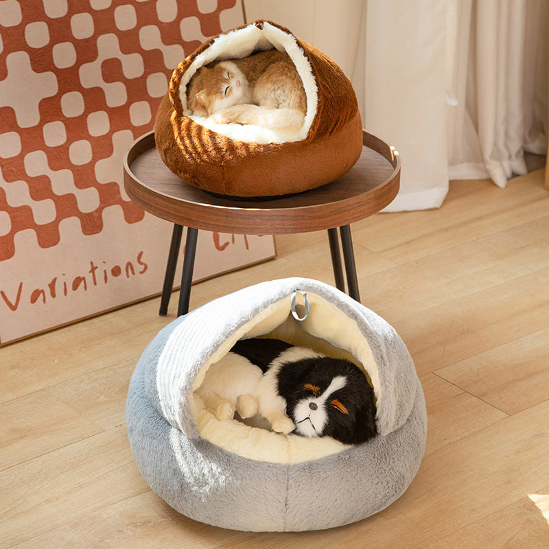 Cozy Cave Pet Bed – Warm & Soft Sleeping Nest